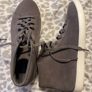 Cole Haan, grey suede high tops. Worn once!!